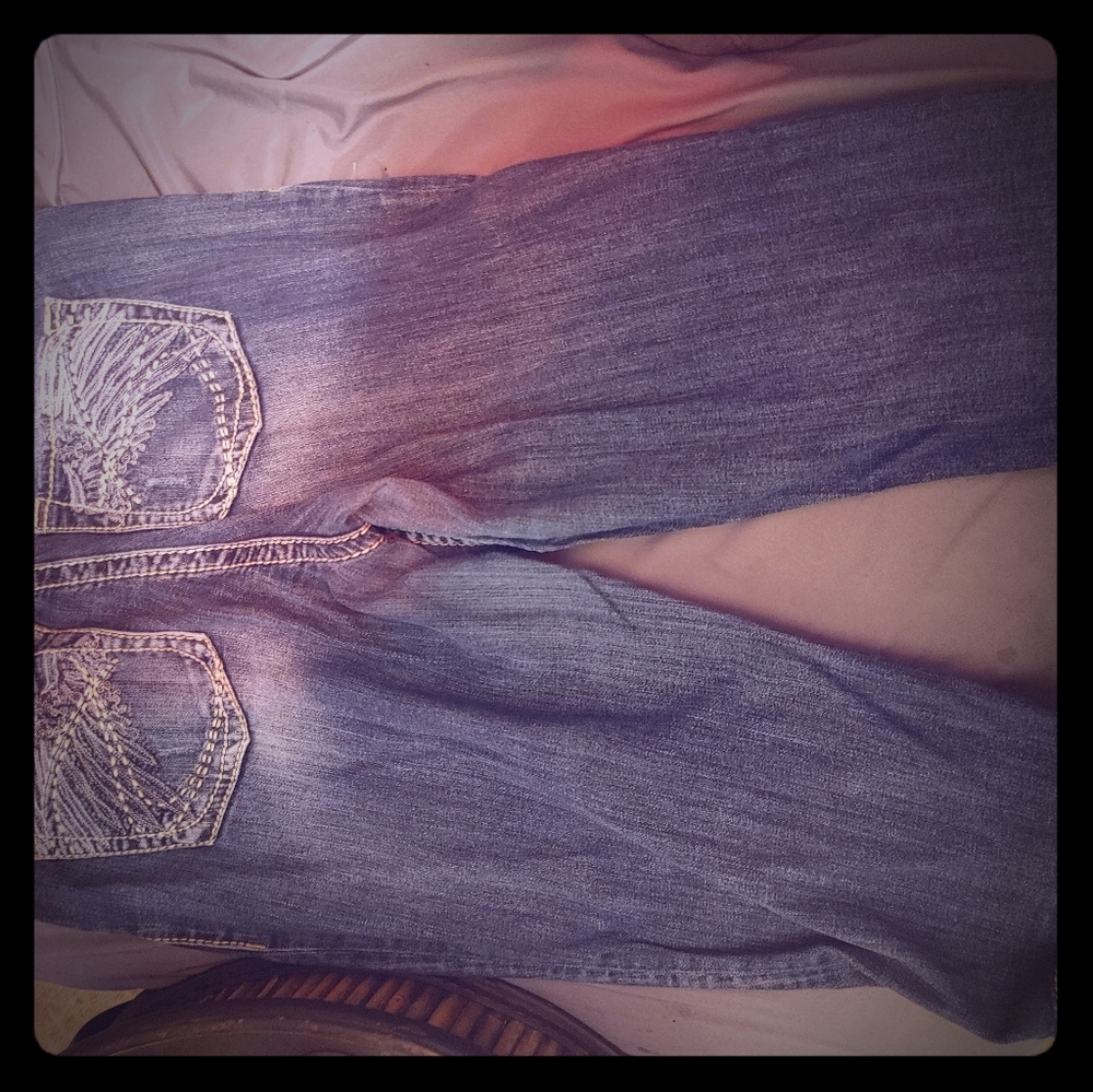 Silver Denim Capris